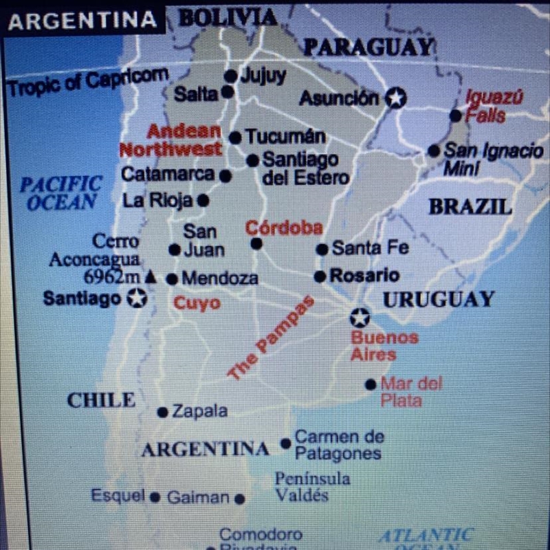 Which large city in Argentina has good harbors used for importing and exporting goods-example-1