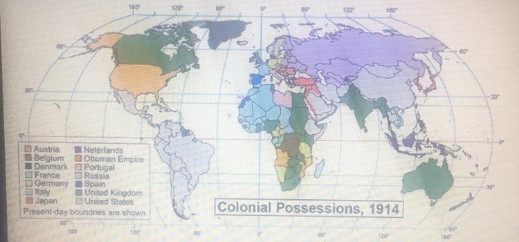 Analyze the map. Then, answer the question that follows. Prior to World War I, which-example-1