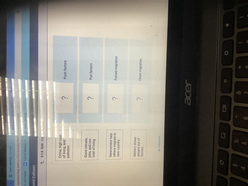 Match the example in column 1 with the term in column 2. Please help !!!-example-1