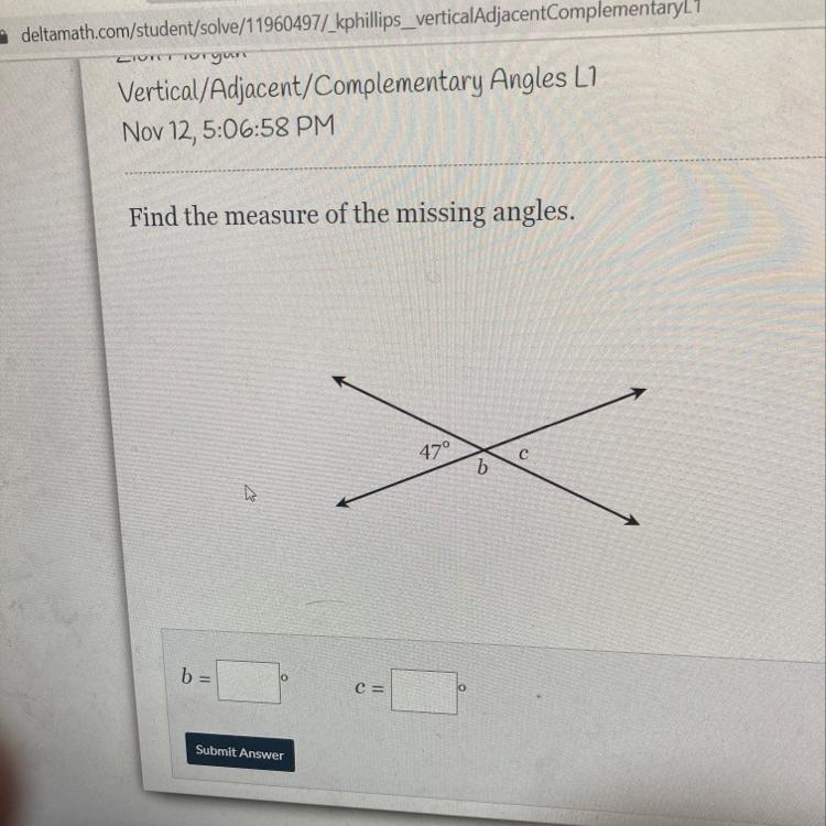 Find the measure of the missing angles. 40-example-1