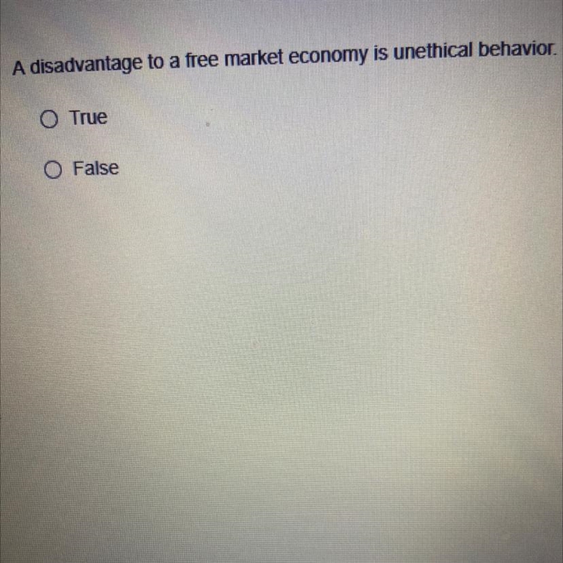 A disadvantage to a free market economy is unethical behavior-example-1