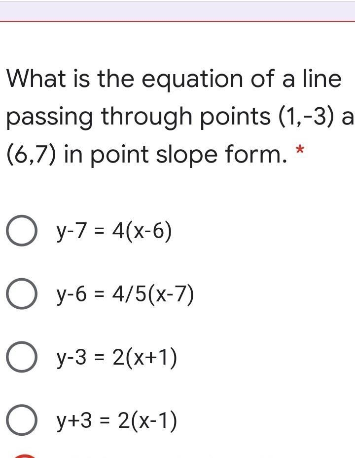 What is point slope form​-example-1