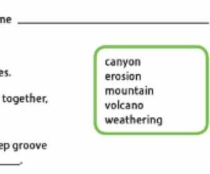 When a river flows over time, it may leave a deep groove with tall sides called a-example-1