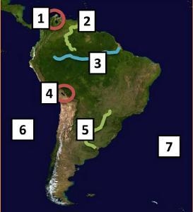 Which body of water is located at number 4 on the map above? A. the Paraná River B-example-1