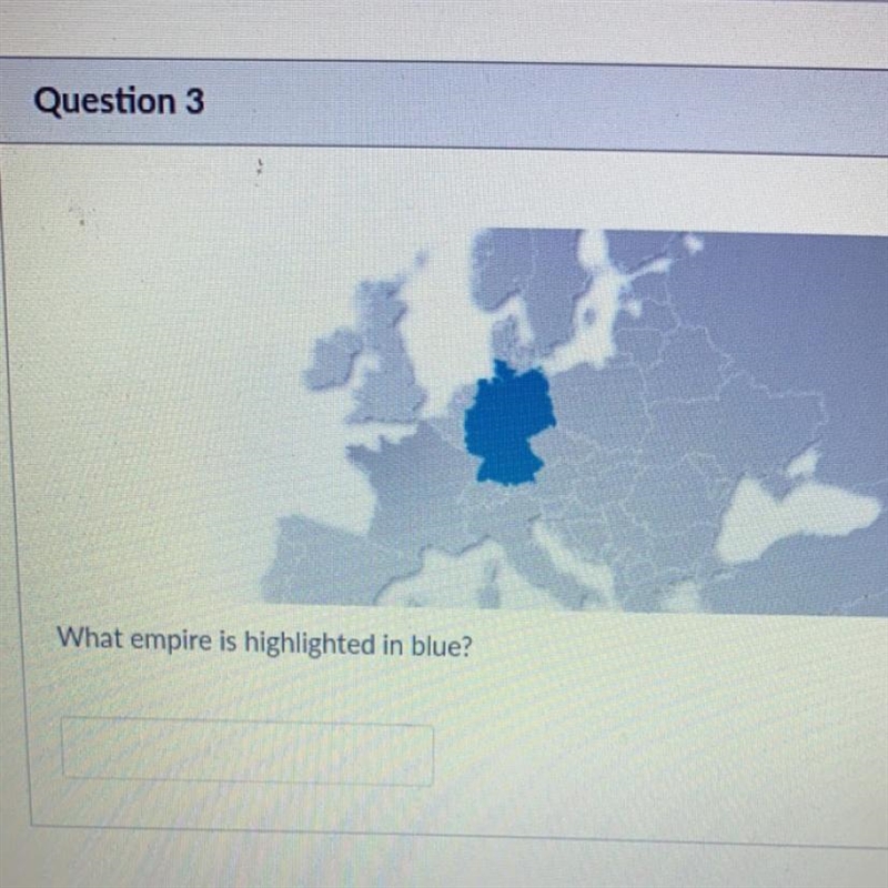 Question 3 1 pts What empire is highlighted in blue?-example-1