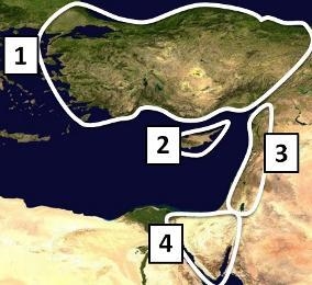 Which of the following places is located at Number 4 on the map above? A. Asia Minor-example-1