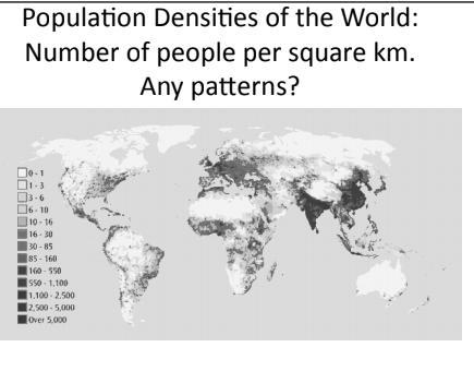 Population densities of the World: Number of people per square km. Any patterns?-example-1