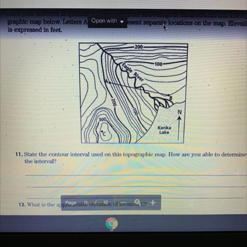 State the contour interval used on this topographic map. How are you able to determine-example-1