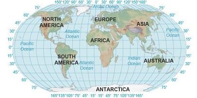 Where is the Pacific Ocean located? only near 0° latitude on the prime meridian only-example-1