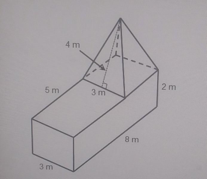 The solid above was created by connecting a rectangle prism and a square pyramid. What-example-1