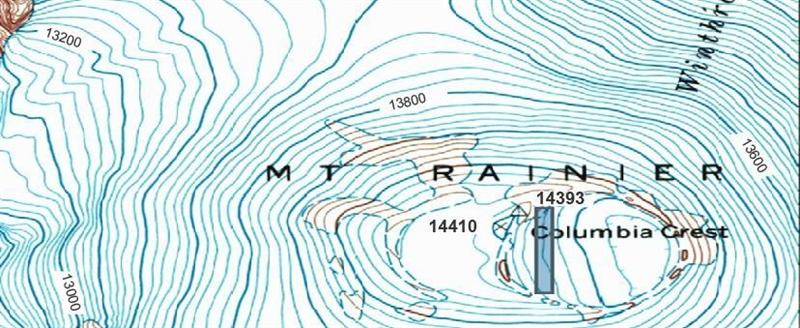 Study the topography map. A topographic map of Mount Rainer. The line with number-example-1