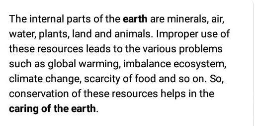 What are the causes for caring for the earth in points. ​-example-1