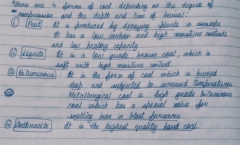 Describe the different types of coal and explain how they formed​-example-1