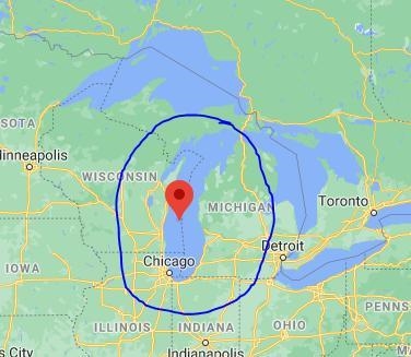 Which of the Great Lakes does not form a natural barrier between the United States-example-1