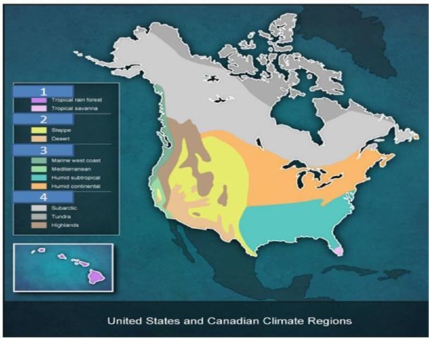 Use your knowledge of the climate zones of the United States and Canada to interpret-example-1