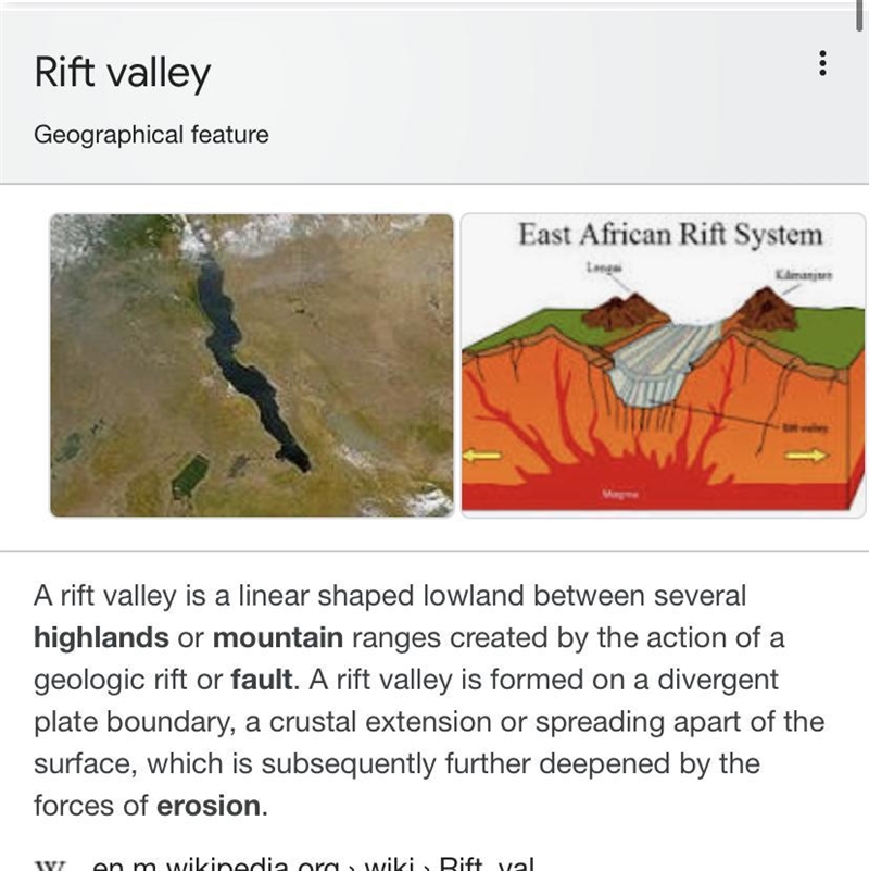 Describe the formation of a rift valley​-example-1