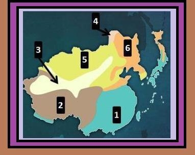 Using complete sentences, identify the climate region labeled with the number one-example-1