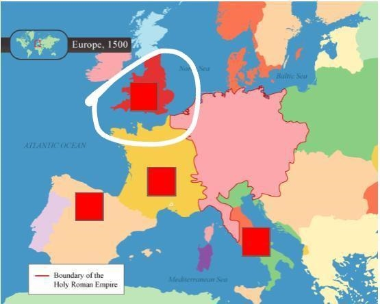 On the map, choose the nation where the House of York and the House of Lancaster fought-example-1