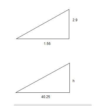 a pole that is 2.9 M tall casts a shadow that is 1.56 M long at the same time a nearby-example-1