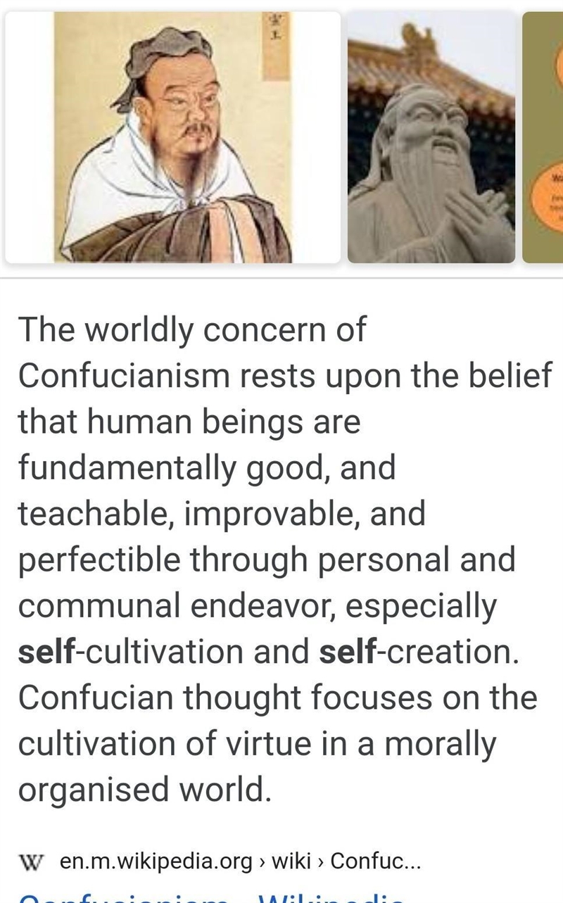 Confucianism is best described as A. a religion with many gods and rigid rules of-example-1