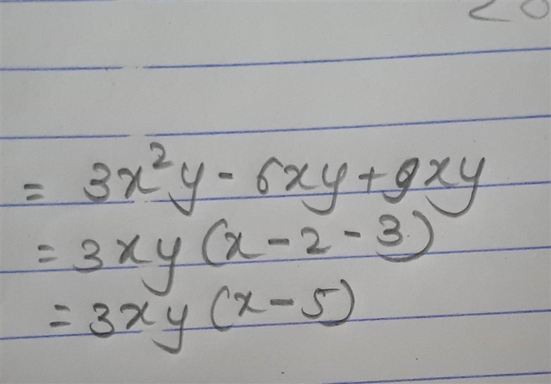 3x^2y-6xy+9xy factorise​-example-1