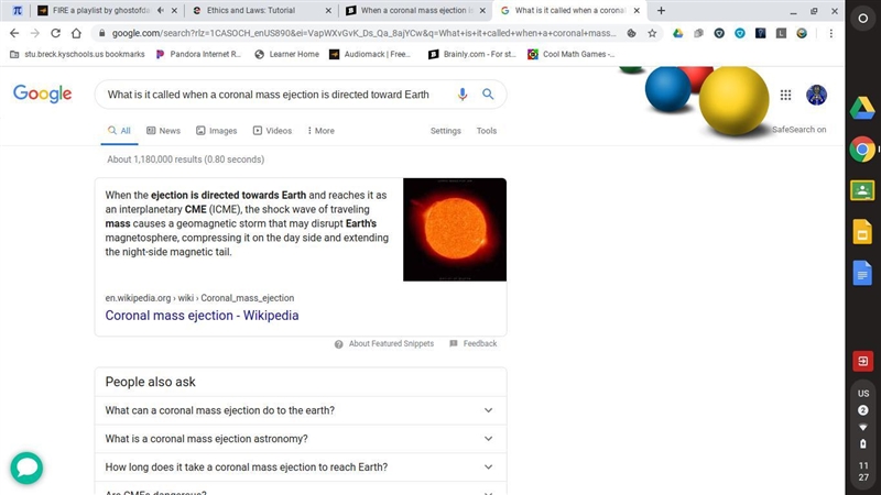 When a coronal mass ejection is directed toward Earth, it's called a "halo event-example-1