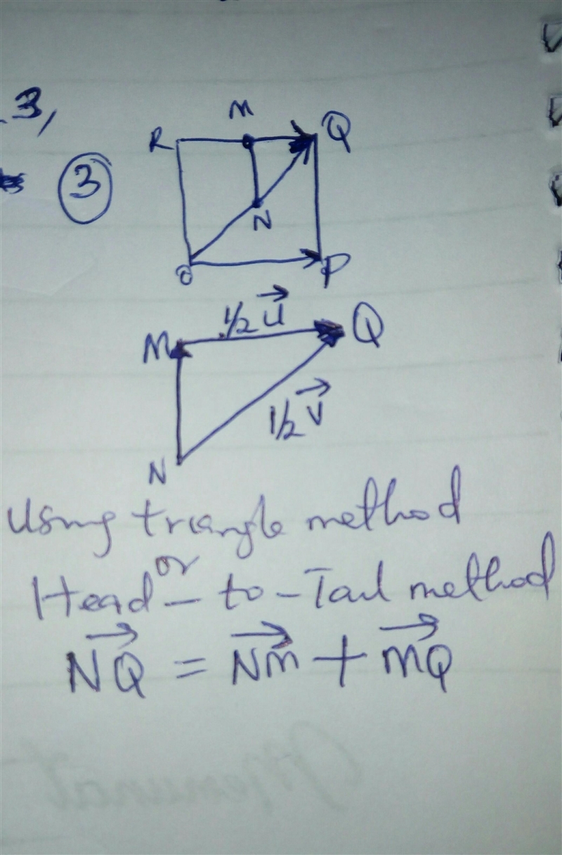 Pada persegi panjang OPQR, titik M tengah- tengah QR dan titik tengah PR. Bila u = OP-example-2