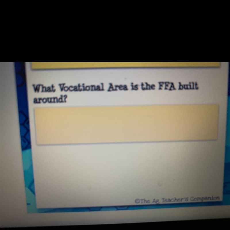 What Vocational Area is the FFA built around?-example-1