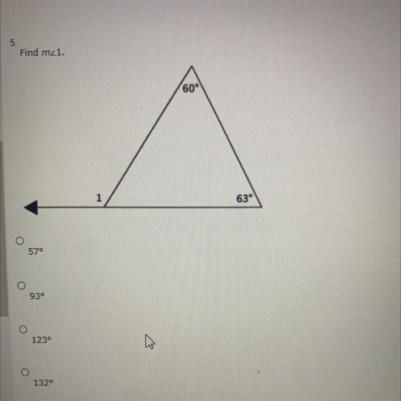 Triangle angle-sum theorem Find m<1-example-1