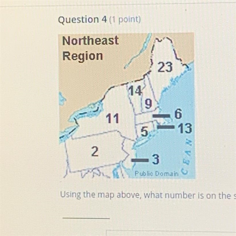 Using the map above, what number is on the state with the capital city of Hartford-example-1