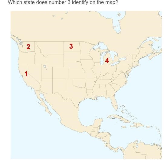 Which state does number 3 identify on the map?-example-1