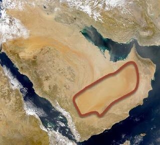 The Rub al Khali is shown on the map above. What type of landform is it? A. an oasis-example-1