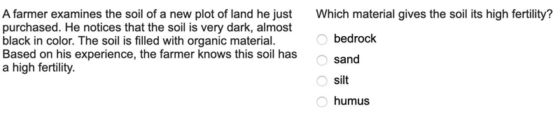 Which material gives the soil its high fertility-example-1