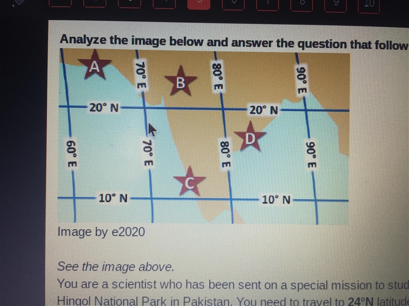 Which star is at the coordinates 24 north and 65 east?-example-1