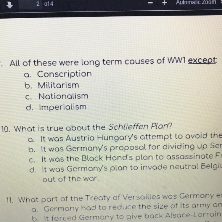 All these were long terms causes Of WW1 except-example-1