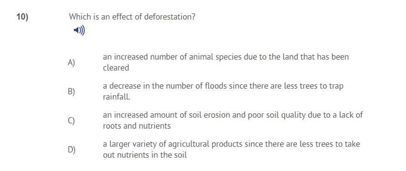 Which is an effect of deforestation?-example-1