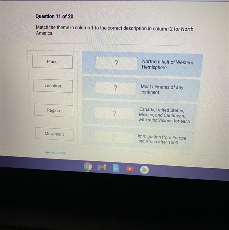 I need help !!!! match the theme in column 1 to the correct description in column-example-1