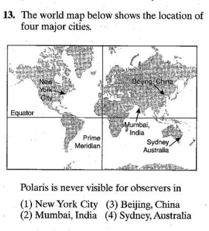 The world map below shows the location of four major cities.-example-1