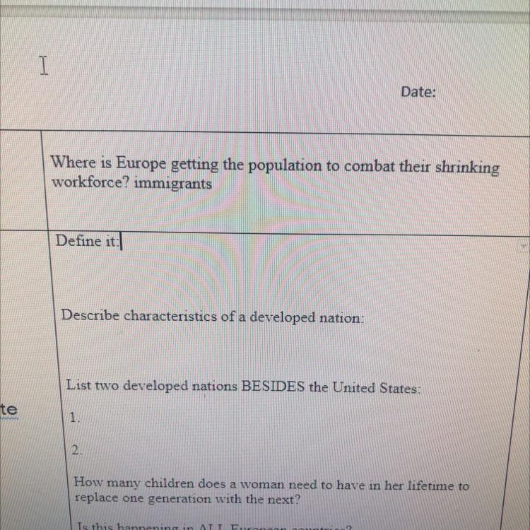 Where is Europe getting the population to combat their shrinking workforce? Define-example-1