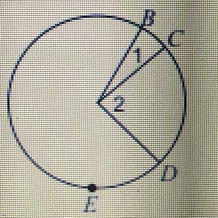 “Name the arc made by the given angle.”-example-1