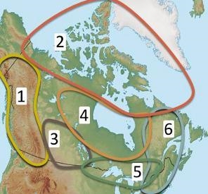 Which of the following regions is labeled with the number 1 on the map above?-example-1