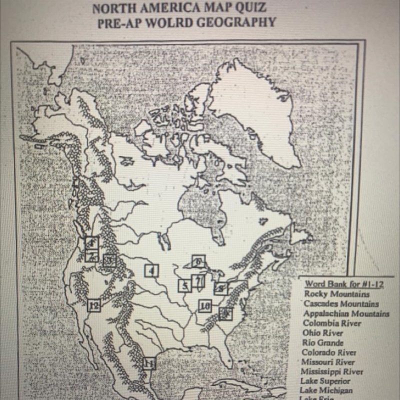 Which geographic feature is indicated by #4?* Ohio River Columbia River Mississippi-example-1