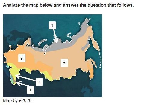 Identify climate region number four on the map provided. What are the three main characteristics-example-1