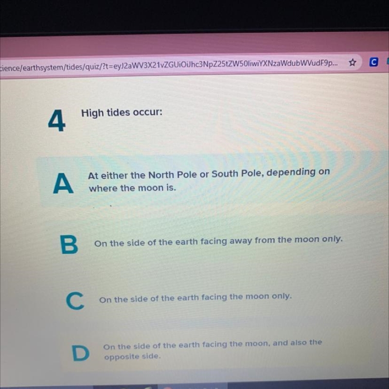 HELP ME PLEASE Where do high tides occur?-example-1