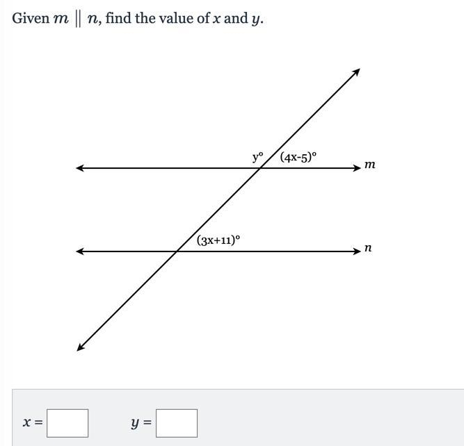 Please find the value of x and y-example-1