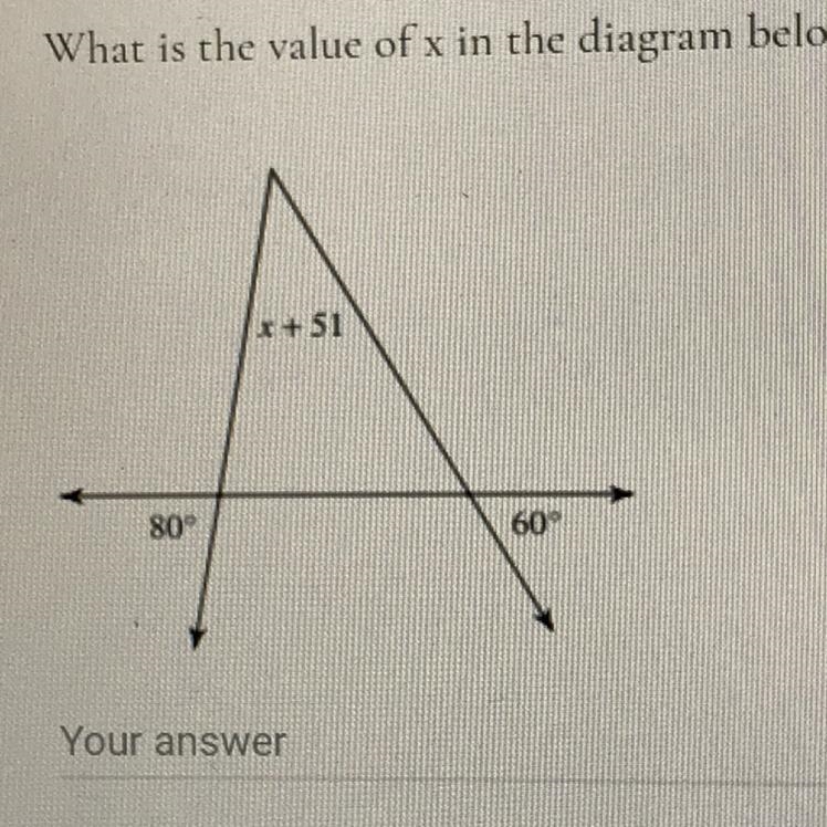 What is the value of x in the diagram below?-example-1