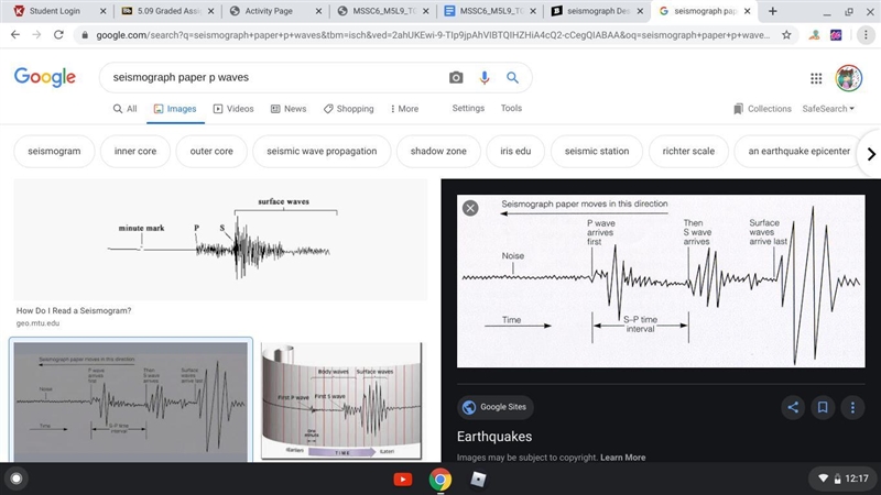 Describe what was observed in this activity regarding the seismograph.-example-1