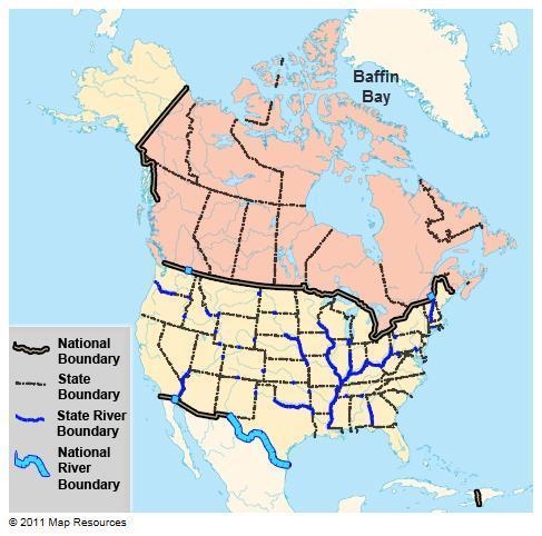 Between which of the following two nations or territories does Baffin Bay form a natural-example-1