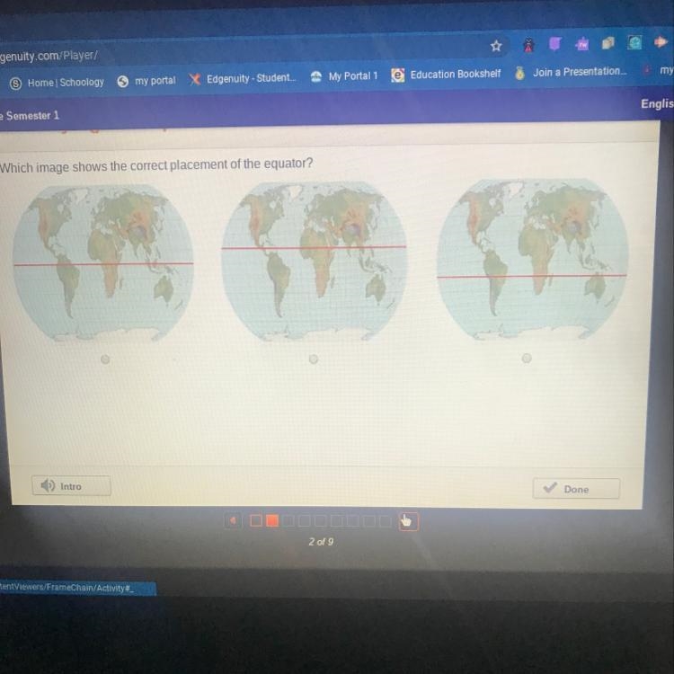 Which image shows the correct placement of the equator?-example-1