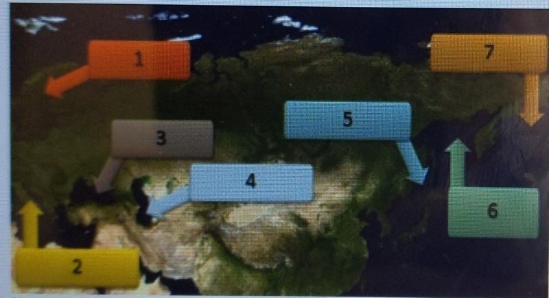 Analyze the map below and answer the question that follows. All of the follow seas-example-1